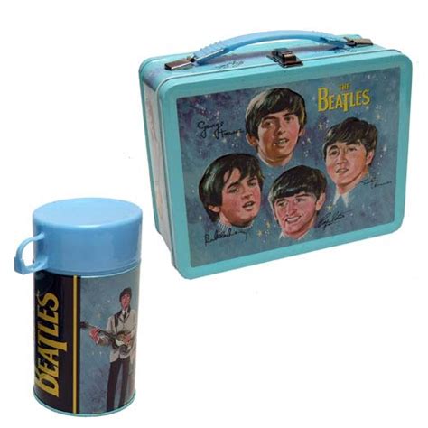 the beatles signatures retro style metal lunch box|The Beatles 2013 Signature Metal Lunch Box w/ Thermos Edition .